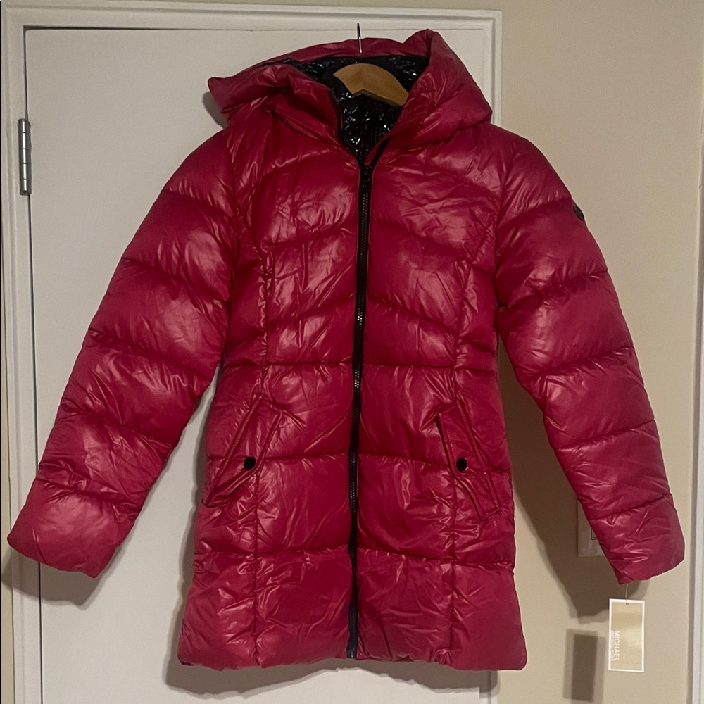 Michael Kors Pink Puffer Jacket with Hood